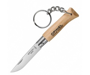 Нож-брелок Opinel Tradition Keyring №04, 5 см, нерж. сталь, бук