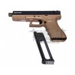 Страйкбольный пистолет KJW KP-18 Glock G18 TBC CO₂ Tan, удлин. ствол - фото № 11