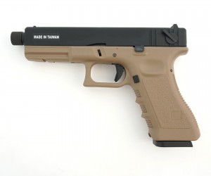 Страйкбольный пистолет KJW KP-18 Glock G18 TBC CO₂ Tan, удлин. ствол