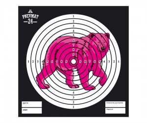 Мишени для пневматики Pnevmat24 «Медведь», 140x140 мм (50 штук)