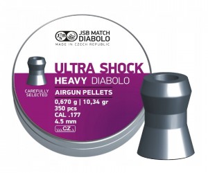 Пули JSB Ultra Shock Heavy Diabolo 4,5 мм, 0,67 г (350 штук)