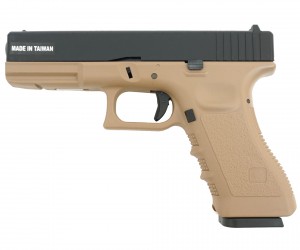 Страйкбольный пистолет KJW KP-17 Glock G17 CO₂ Tan, металл. затвор