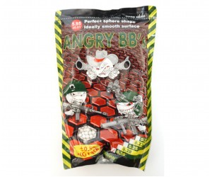 Шары для страйкбола Angry BB's 0,30 г, 3300 штук (1 кг, белые)