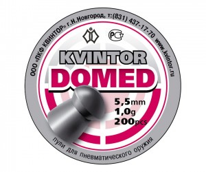 Пули Kvintor Domed 5,5 мм, 1,0 г (200 штук)