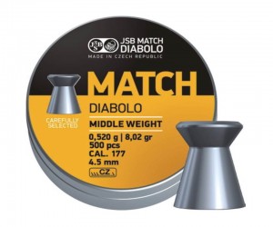 Пули JSB Yellow Match Diabolo Middle 4,5 мм, 0,52 г (500 штук)