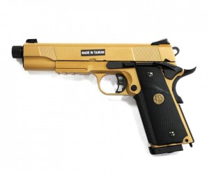 Страйкбольный пистолет KJW KP-07 Colt M1911 M.E.U. TBC CO₂ Tan, удлин. ствол