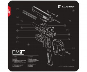 Коврик для мыши и чистки оружия ПМ Калашников, 30x30 см