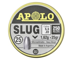 Пули полнотелые Apolo Slug 5,5 мм, 1,62 г (250 штук)