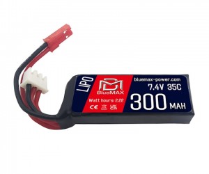 Аккумулятор BlueMAX Li-Po 7.4V 300mah 35C (JST) HPA Micro