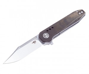 Нож складной Bestech Syntax Satin 7,2 см, сталь 154CM, рукоять Micarta Green