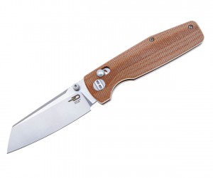 Нож складной Bestech Slasher 7,8 см, сталь D2, рукоять Micarta Brown