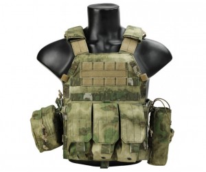 Разгрузочный жилет EmersonGear LBT6094A style Plate Carrier с 3 подсумками (Green Camo)