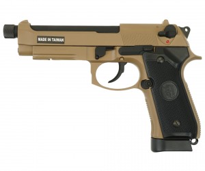 |Уценка| Страйкбольный пистолет KJW Beretta M9A1 TBC CO₂ Tan, удлин. ствол (№ M9A1-TBC.CO2 TAN-364-УЦ)