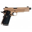 Страйкбольный пистолет KJW KP-07 Colt M1911 M.E.U. TBC Gas Tan, удлин. ствол - фото № 2