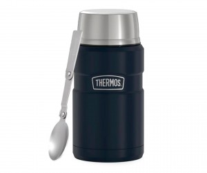 Термос для еды THERMOS KING SK-3020 MMB 0.71L, складная ложка из нерж. стали (синий)