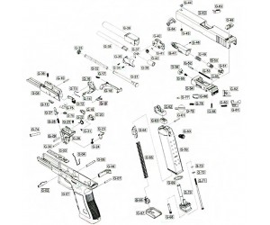 WE GLOCK 18 резинка Хоп-ап Part 36