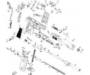 WE Browning газовая камера - ноззл в сборе Parts 59, 60, 61, 62, 63, 64, 65, 66, 67