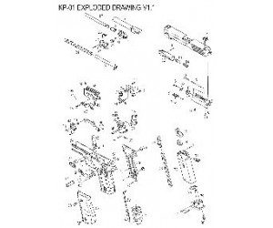 KJW KP-01 крышка цилиндра с основанием Part 4A, 4B