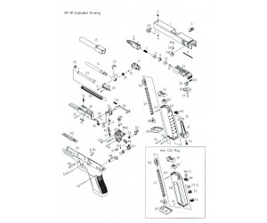 KJW KP-17/18 цилиндр нозл в сборе Part 5,6,7,8,9