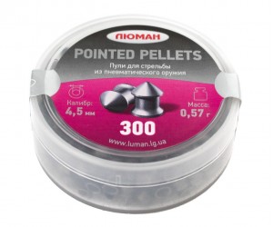 Пули «Люман» Pointed pellets 4,5 мм, 0,57 г (300 штук)